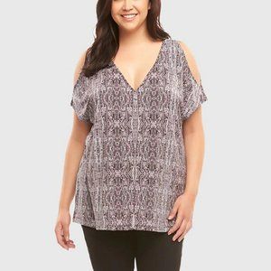 Tart Rocky Cold Shoulder Top - 3X - Comfy and Soft